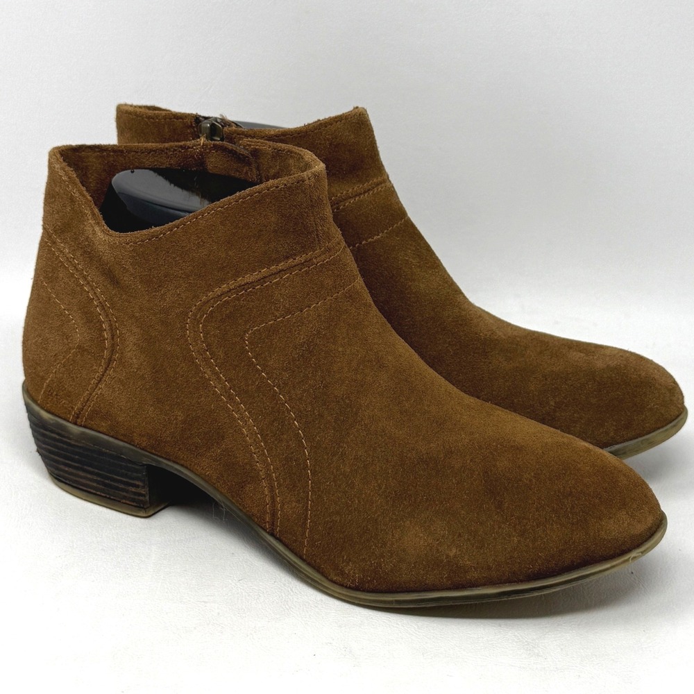 Skechers Women Lovely Brown Suede Ankle Boots 8.5‎ Western Hipster Office Boho